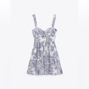 Zara White Cream Sundress Sleeveless Sweetheart Neckline